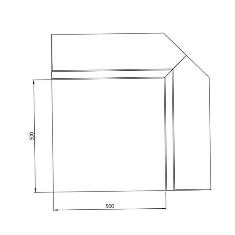 Corten steel retaining wall inside corner 50 x 50 cm (height 30 cm)