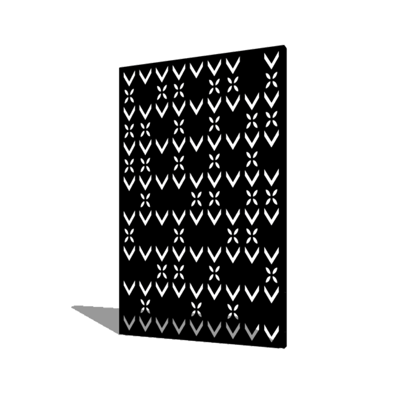Powder coated steel panel roof motif composition 3 120 x 6 x 190 cm