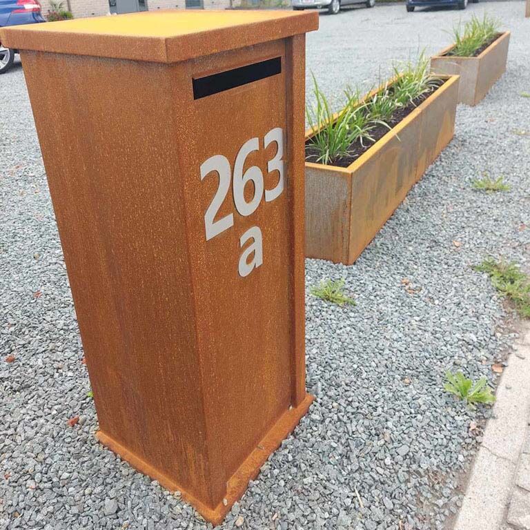 Corten steel letterbox Arizona Type S
