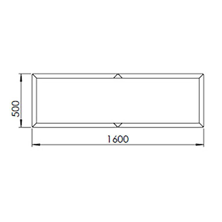 Powder coated steel planter Texas xxl 160 x 50 cm