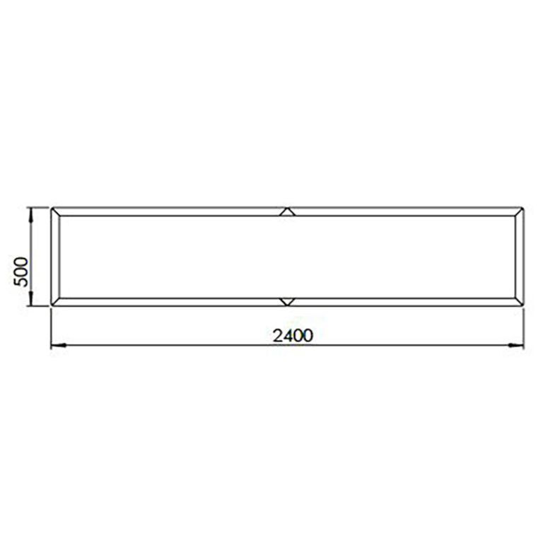 Powder coated steel planter Texas xxl 240 x 50 cm