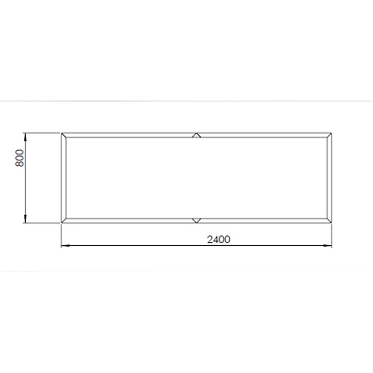 Powder coated steel planter Texas xxl 240 x 80 cm