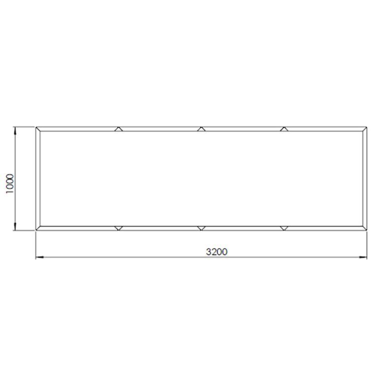 Powder coated steel planter Texas xxl 320 x 120 cm