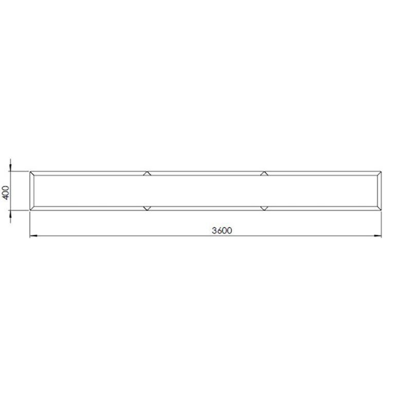 Powder coated steel planter Texas xxl 360 x 40 cm