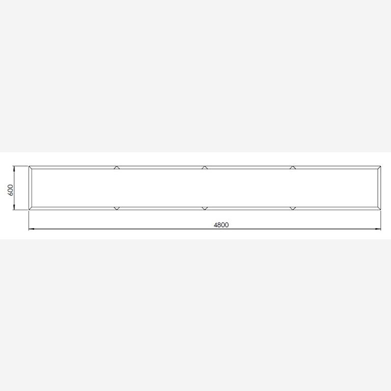 Powder coated steel planter Texas xxl 480 x 60 cm