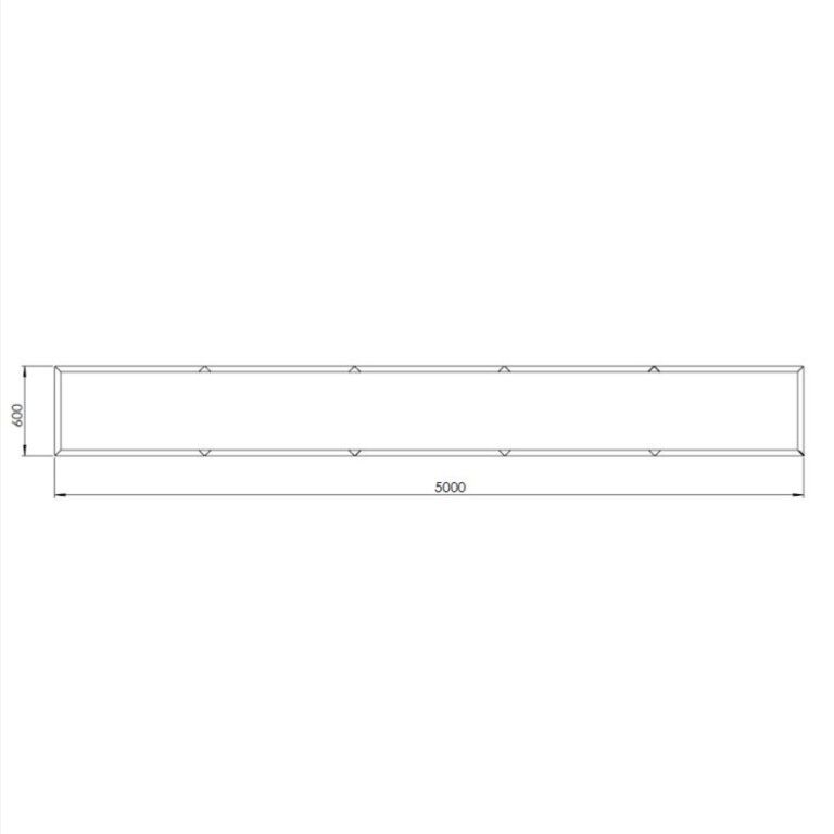 Powder coated steel planter Texas xxl 500 x 60 cm