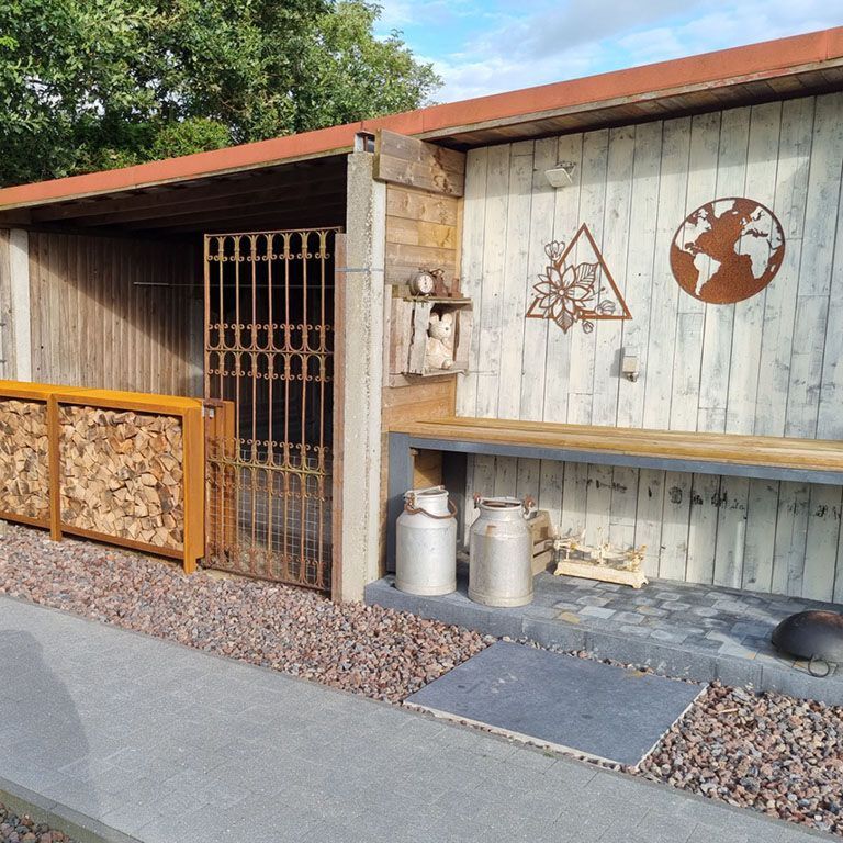 Corten steel wall decor Globe