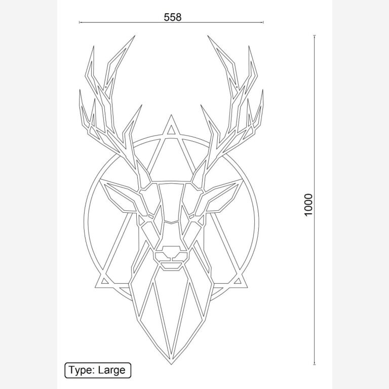 Corten steel wall decor Stag 2.0