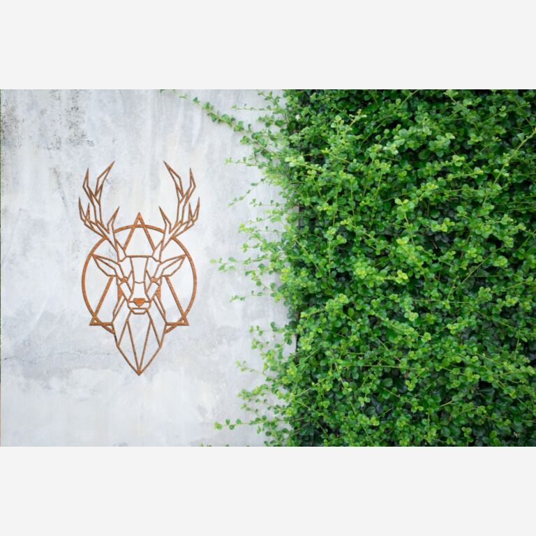 Corten steel wall decor Stag 2.0