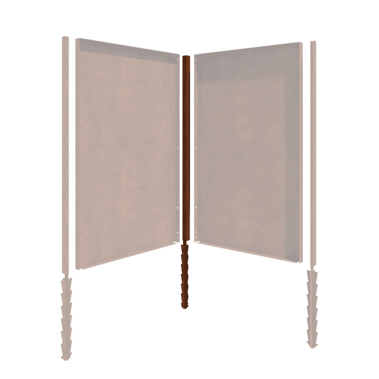 corten steel garden panel post corner with support pin 190 x 6 x 6 cm