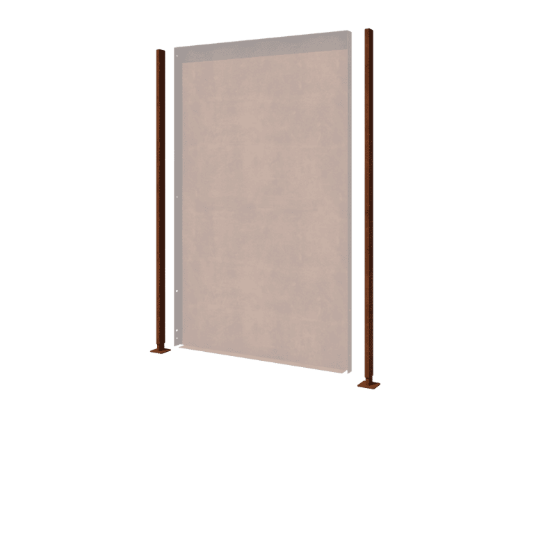 corten steel garden panel post straight with flat base 190 x 6 x 3 cm