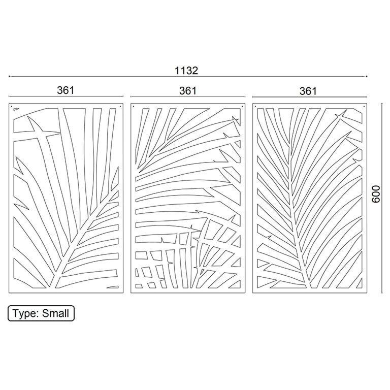 Metal wall decor Ferns 3-parts