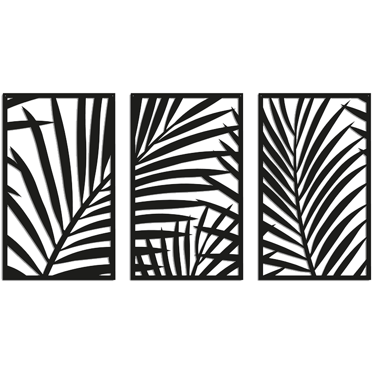 Metal wall decor Ferns 3-parts