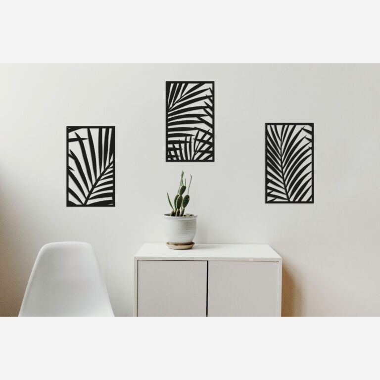 Metal wall decor Ferns 3-parts