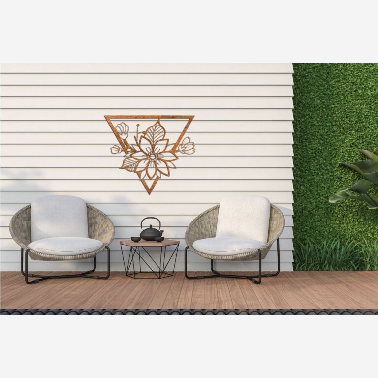 Corten steel wall decor Flower 1.0