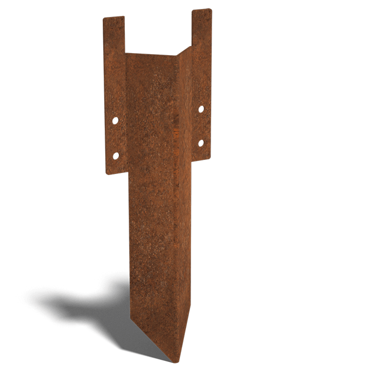 Corten steel support pin short 12 - 15 cm