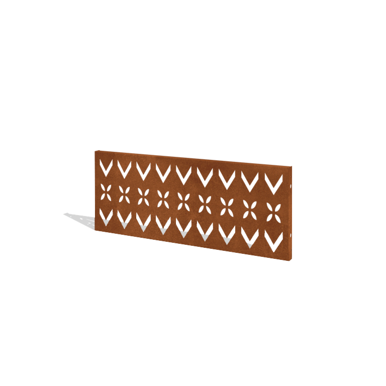 Corten steel garden fence H panel V 120 x 47,5 cm