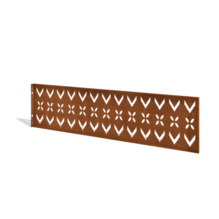 Corten steel garden fence H panel V 180 x 47,5 cm
