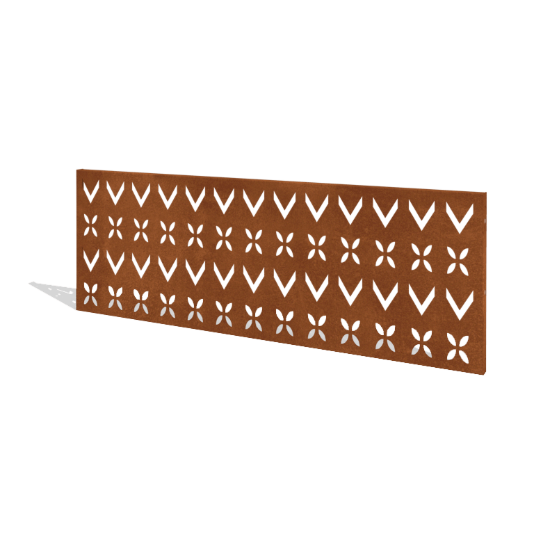 Corten steel garden fence H panel V 180 x 63,3 cm