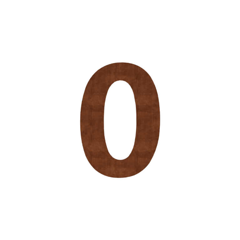 Corten steel house number 0 - 10,4 x 15 cm