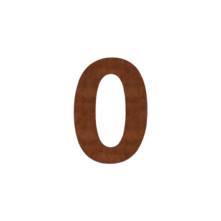 Corten steel house number 0 - 50 cm