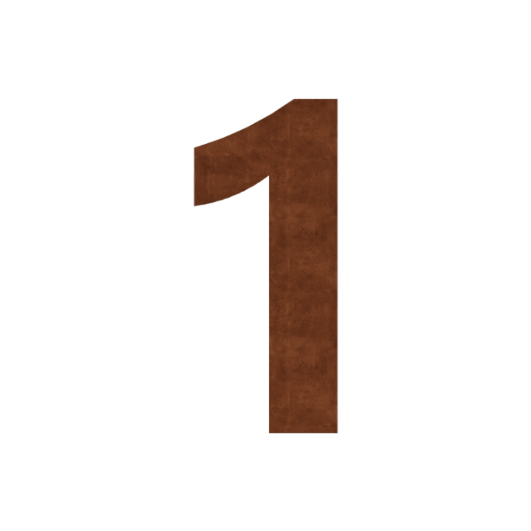 Corten steel house number 1 - 6,4 x 15 cm
