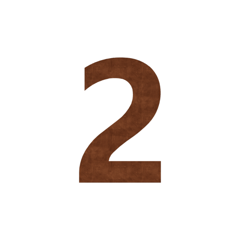 Corten steel house number 2 - 15 cm