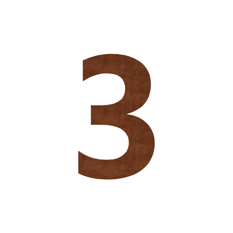 Corten steel house number 3 - 50 cm