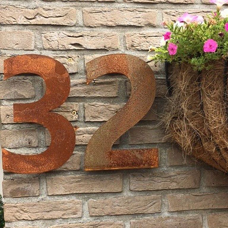 Corten steel house number 2 - 50 cm