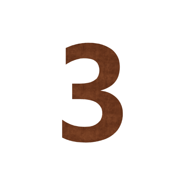 Corten steel house number 3 - 48,8 x 80 cm