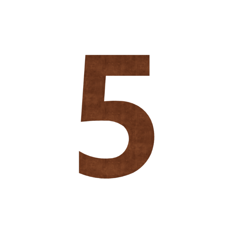 Corten steel house number 5 - 18,3 x 30 cm