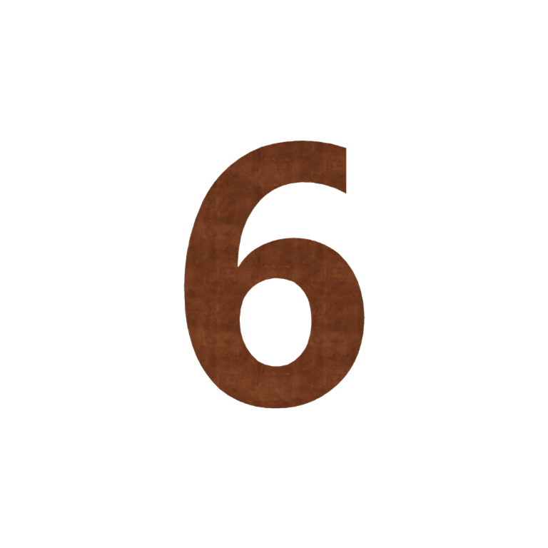 Corten steel house number 6 - 80 cm