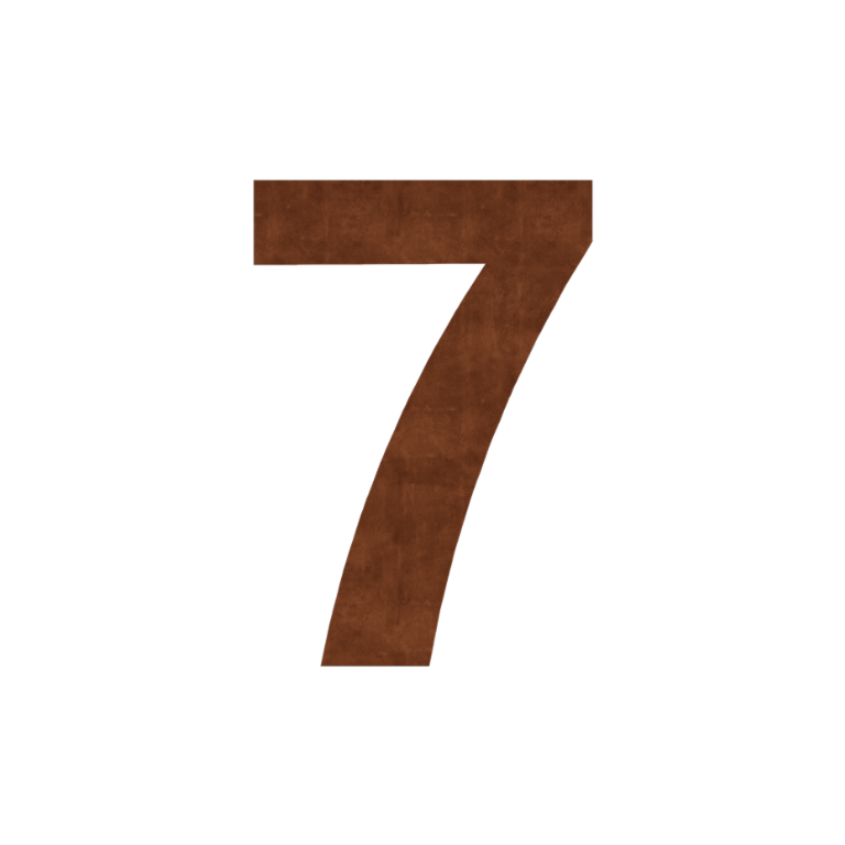 Corten steel house number 7 - 80 cm