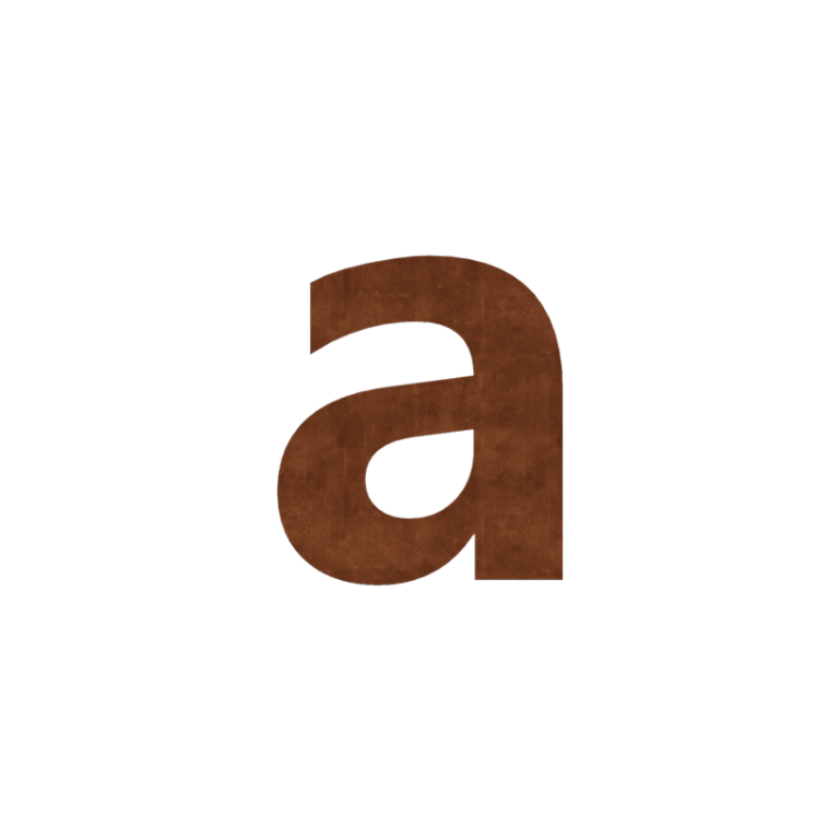 Corten steel house number a - 10 cm