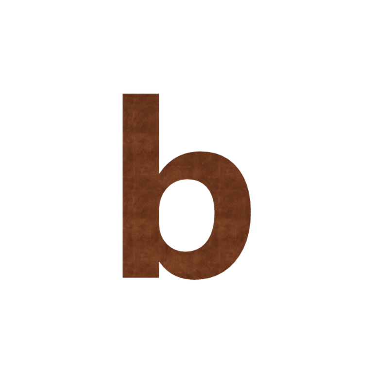 Corten steel house number b - 15 cm