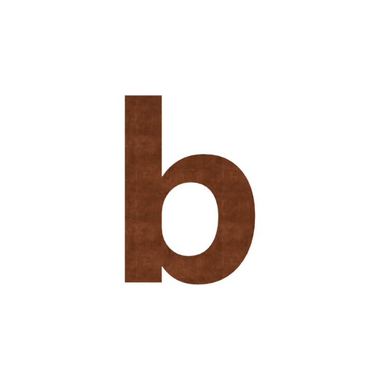 Corten steel house number b - 43.1 cm