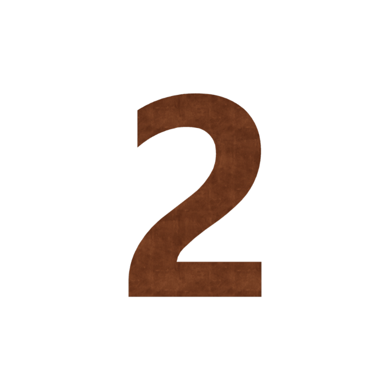 Corten steel house number 2 - 9,8 x 15 cm - Self adhesive