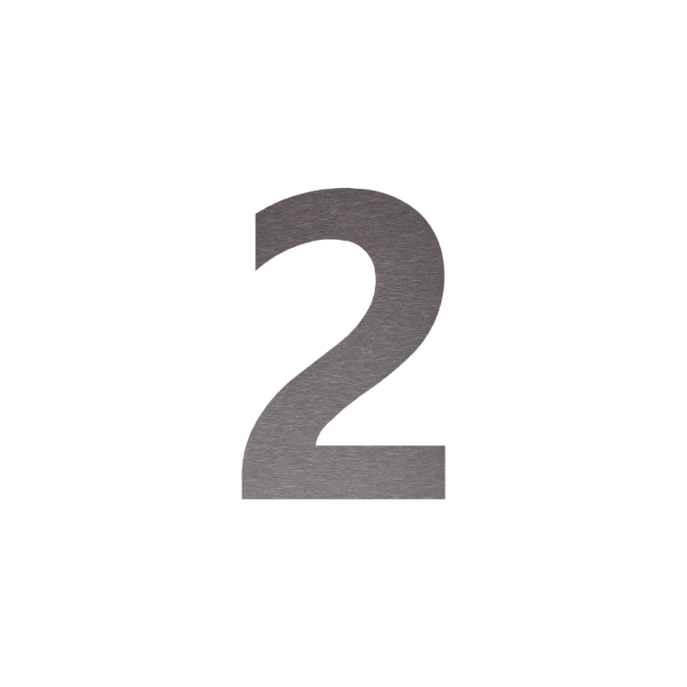 Stainless steel house number 2 - 30 cm