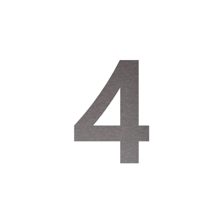 Stainless steel house number 4 - 30 cm
