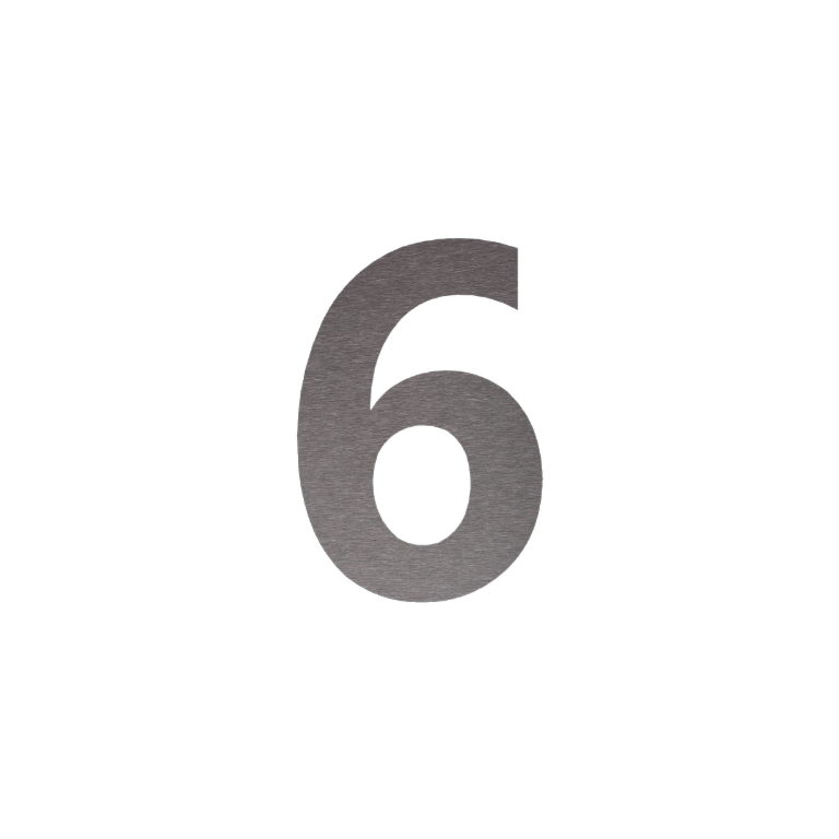Stainless steel house number 6 - 15 cm