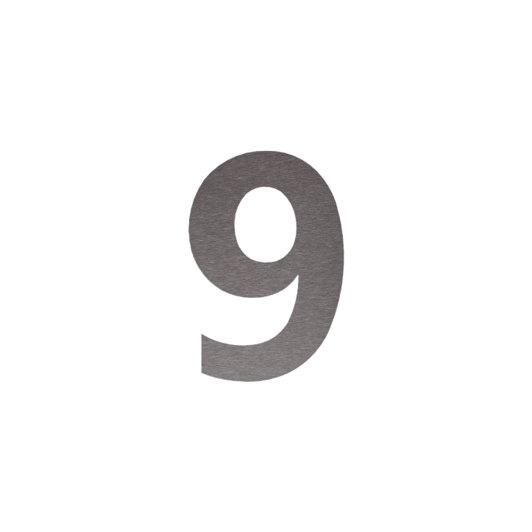 Stainless steel house number 9 - 15 cm