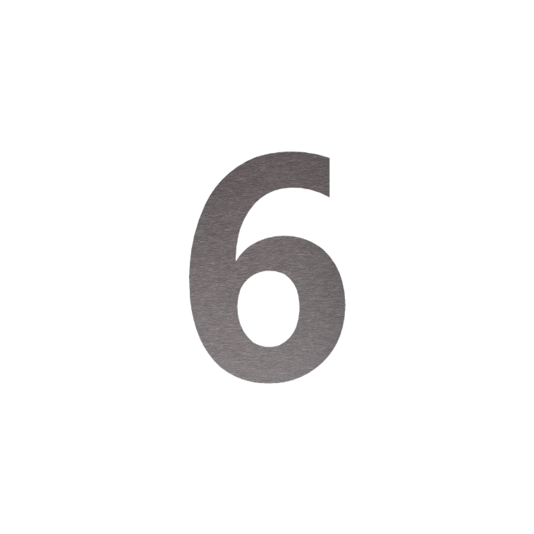 Stainless steel (slice)house number 6 - 15 cm