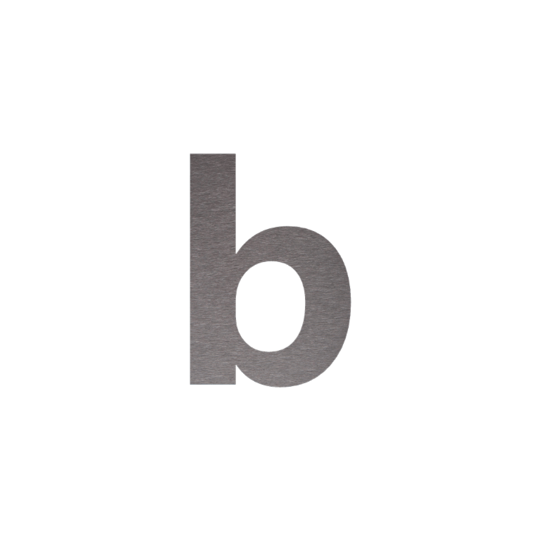 Stainless steel house number B - 9,9 x 15 cm - Self adhesive
