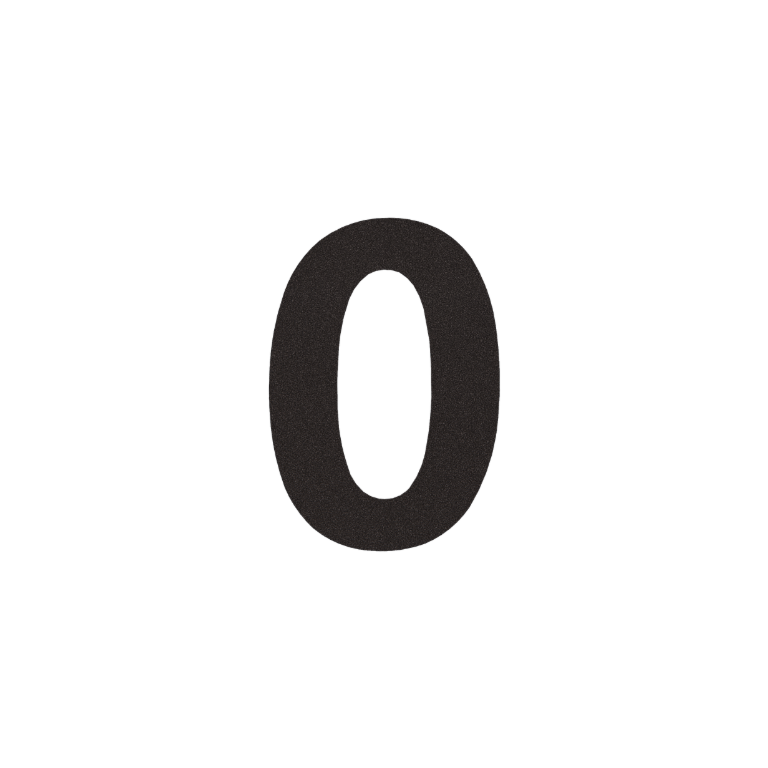 Stainless steel house number 0 - 34,6 x 50 cm - RAL9005 fine texture (black)