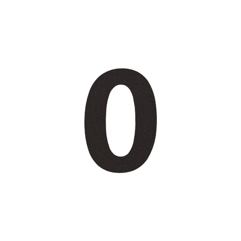 Stainless steel house number 0 - 55,4 x 80 cm - RAL9005 fine texture (black)