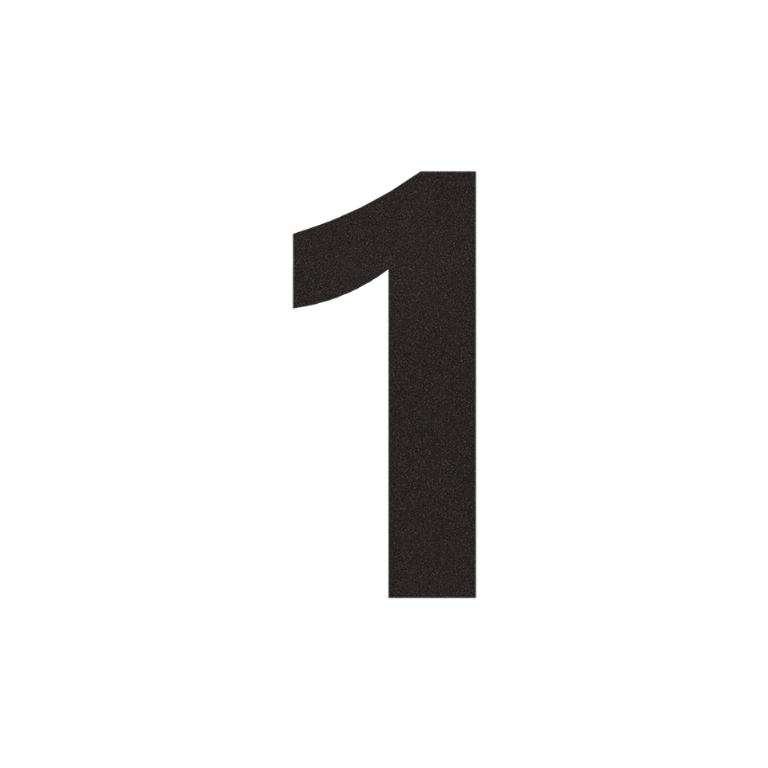 Black Stainless steel house number 1 - 80 cm