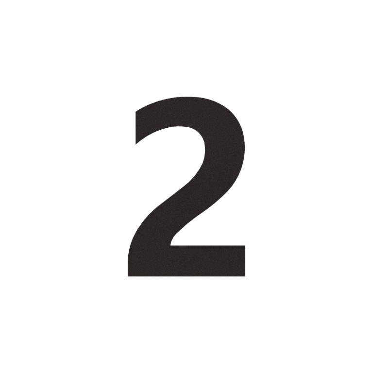 Black Stainless steel house number 2 - 50 cm