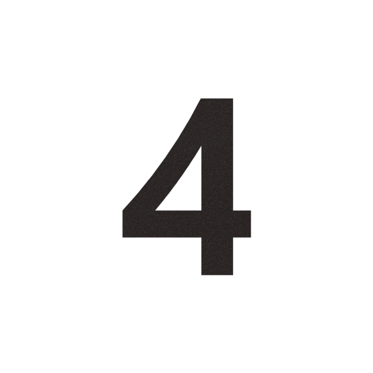Black Stainless steel house number 4 - 80 cm