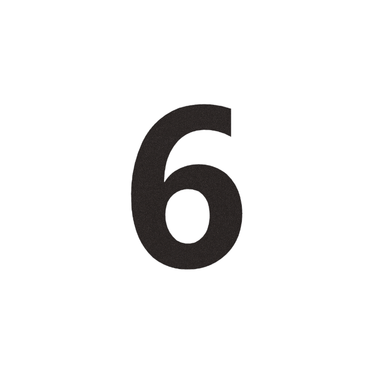 Black Stainless steel house number 6 - 50 cm