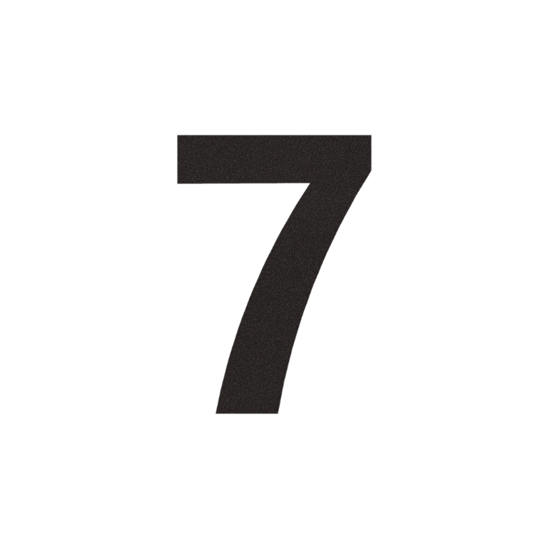Black Stainless steel house number 7 - 30 cm